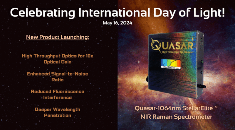 Launching the Quasar-1064nm Raman Spectrometer: StellarElite™ Performance with 10x Optical Gain