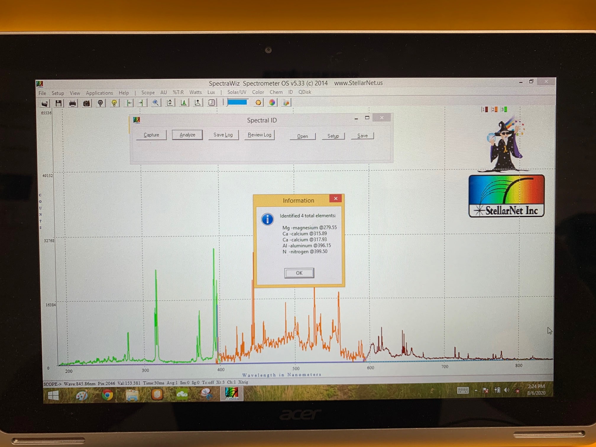 Shark teethLIBS spectra