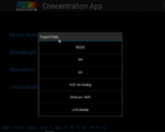 SpectraWiz Mobile Export Data Options
