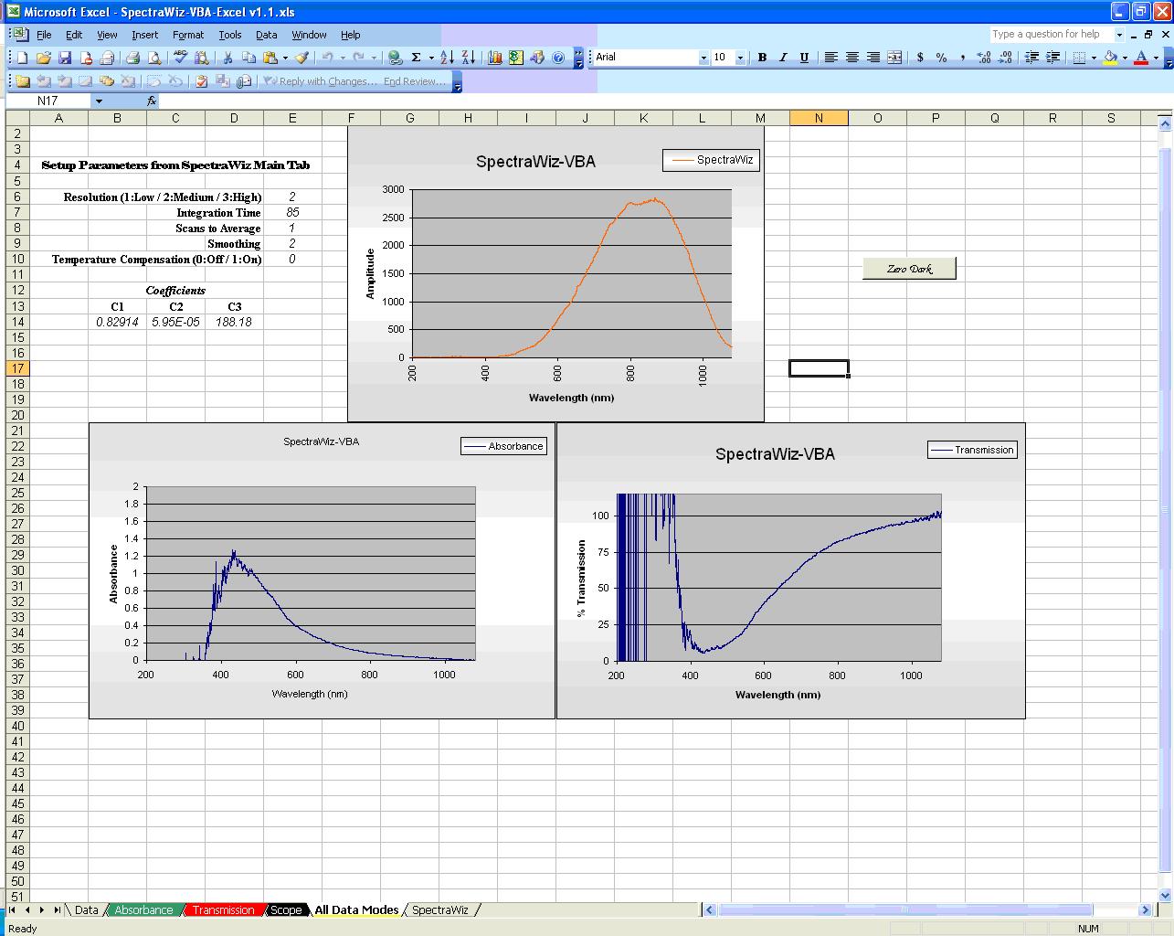 2010 filter microsoft options excel Excel for MS Inc. VBA  SpectraWiz StellarNet,