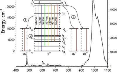 Synthesis and luminescence studies of CaF2:Yb:Pr solid solutions powders for photonics
